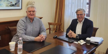 Ο Γραμματέας με τον Δήμαρχο Βοίου